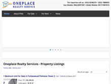 Tablet Screenshot of oneplacerealty.net